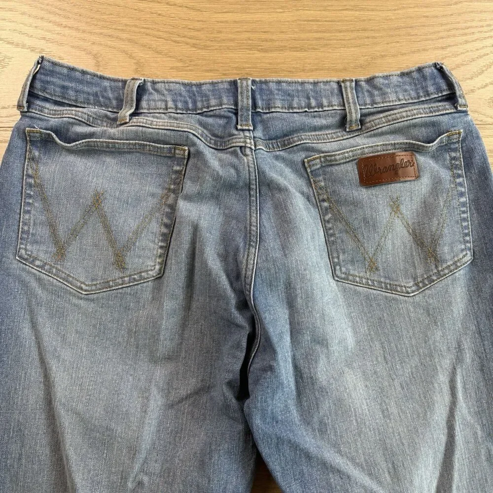 Wrangler Jeans Men 36x34 20X Style 01 Competition Relaxed Fit Flex Blue Denim